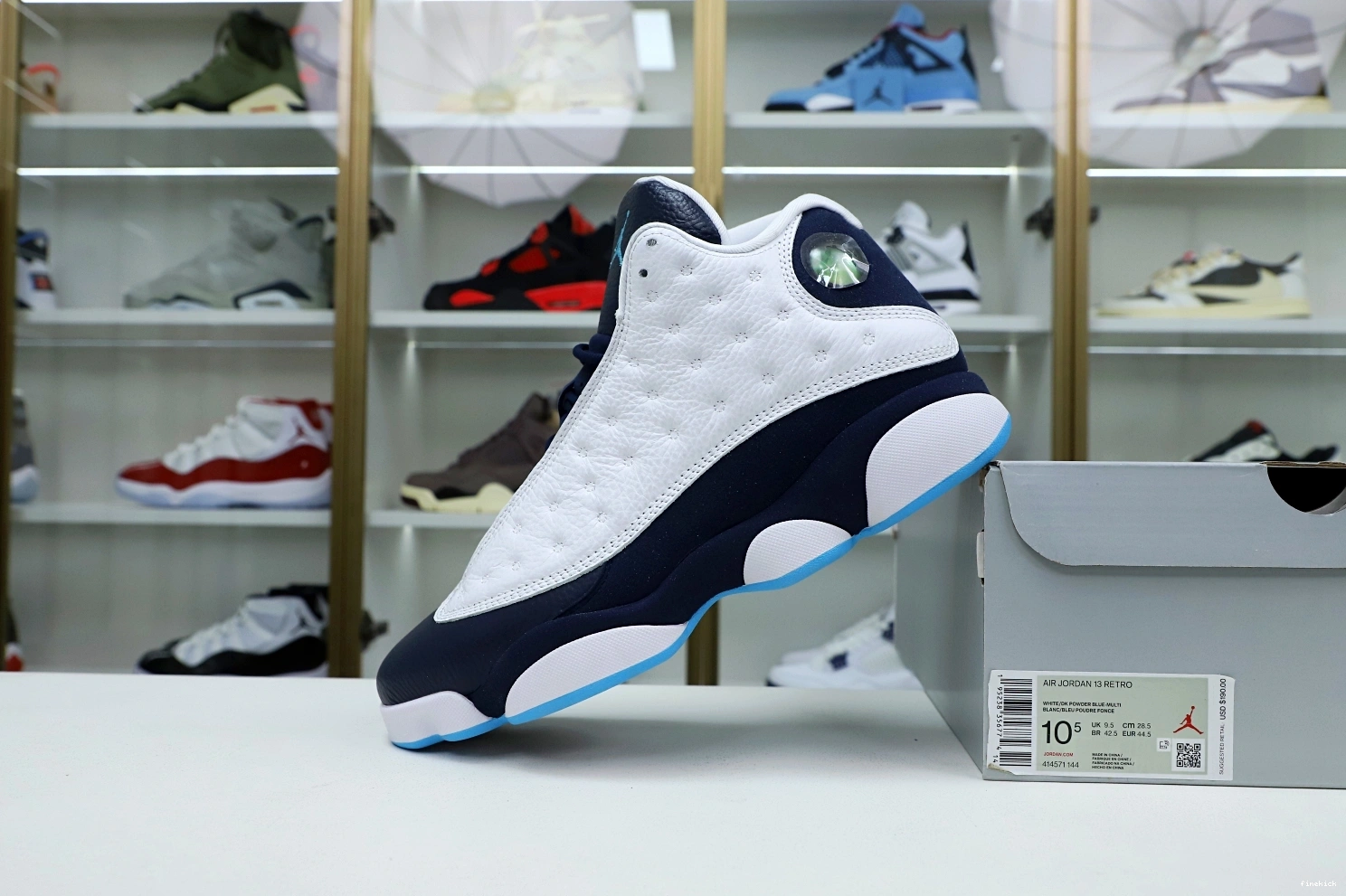 414571-144 13 RETRO POWDER BLUE OBSIDIAN AIR WHITE JORDAN 0724